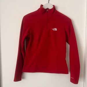 The North Face Solid Red Fleece Quarter-Zip